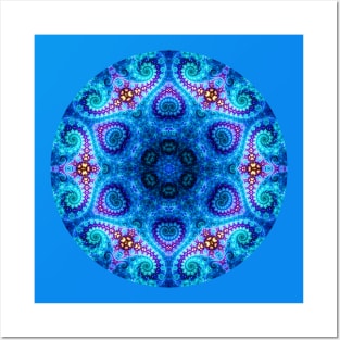 Frosty Swirl Mandala Posters and Art